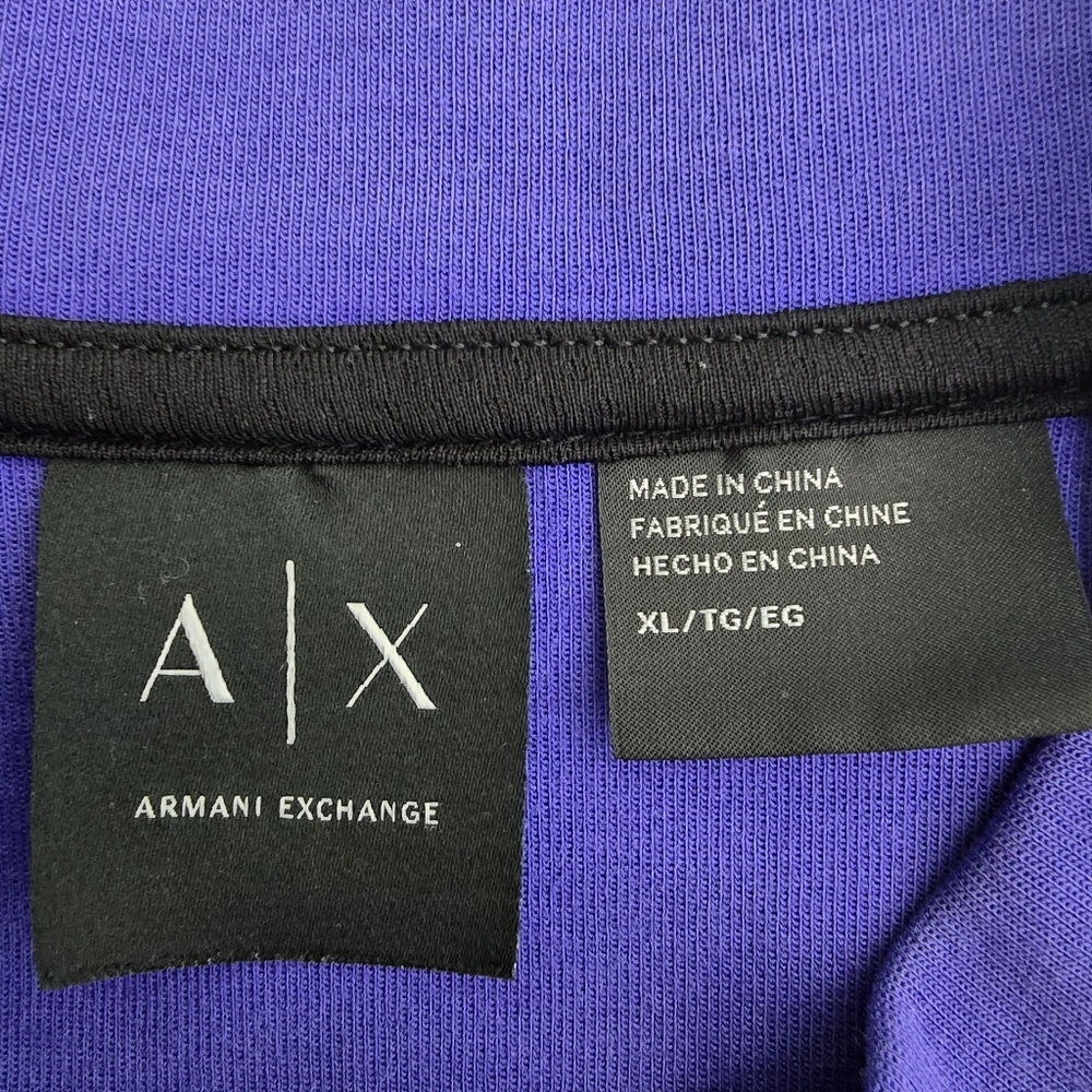 Armani Exchange Men’s XL Dark Purple Long Sleeve Zip-Up Lightweight Jacket - Picture 2 of 8